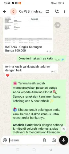 Testimonial Papan Bunga sorongan