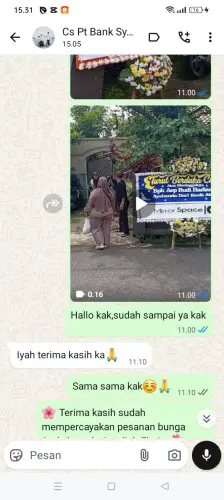 Testimonial Papan Bunga sorongan